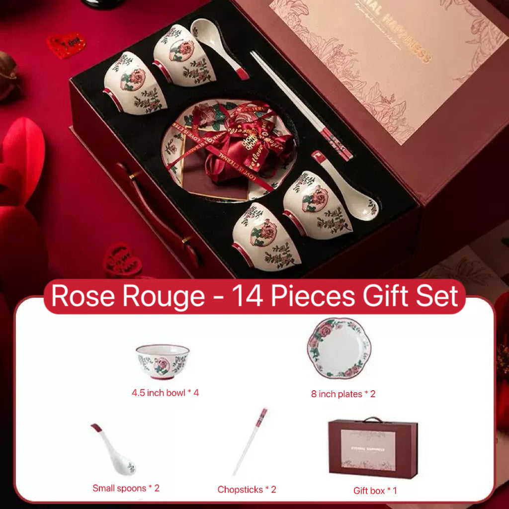 Rose Rouge Dinnerware Gift Set