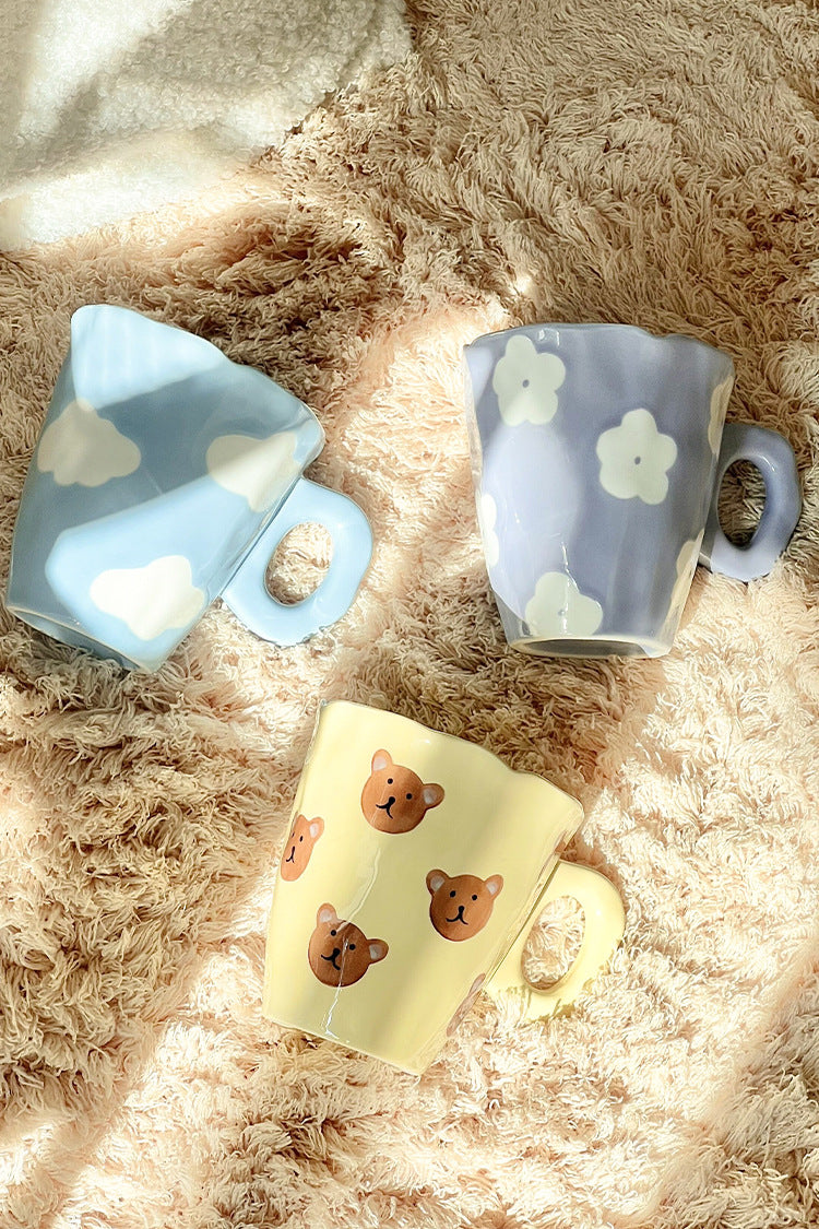 Everyday joy ceramic mug - purple, blue and yellow