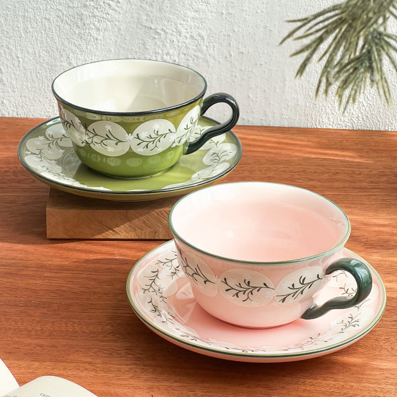 Vintage Botanical Coffee Cups - mossy series