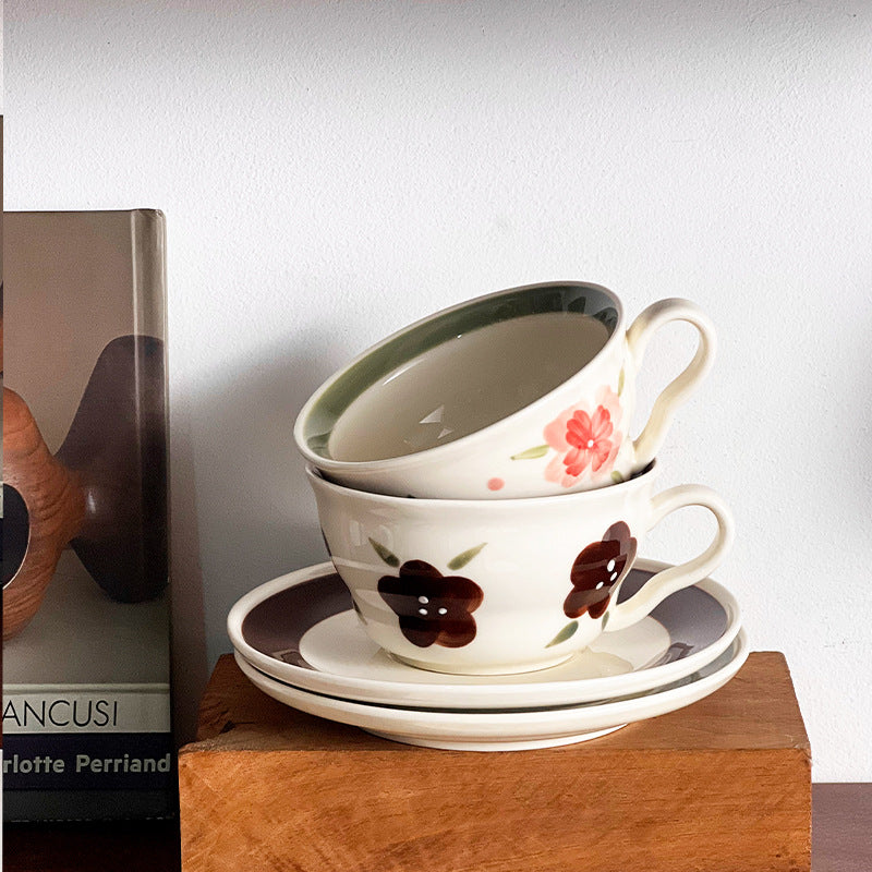 Vintage Botanical Coffee Cups - floral series sideview