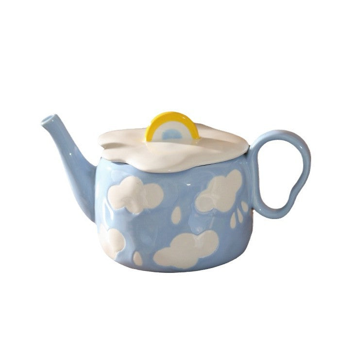 Ceramic cloud dreamy teapot in a clear background