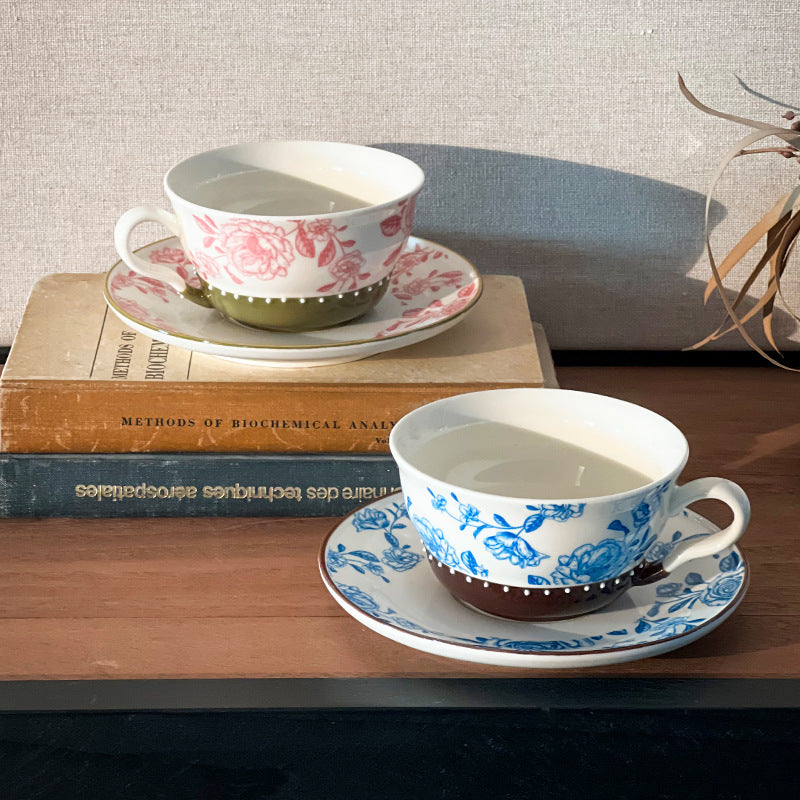 Vintage Botanical Coffee Cups - roses series