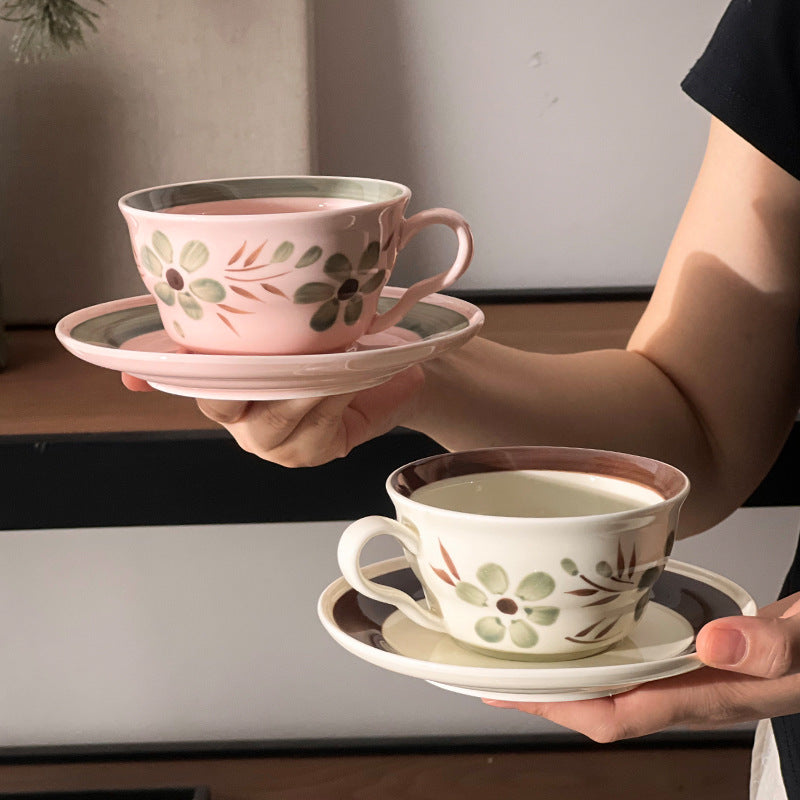 Vintage Botanical Coffee Cups - floral series right side view