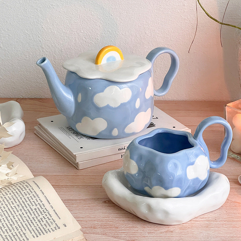 Ceramic cloud dreamy teapot and mug
