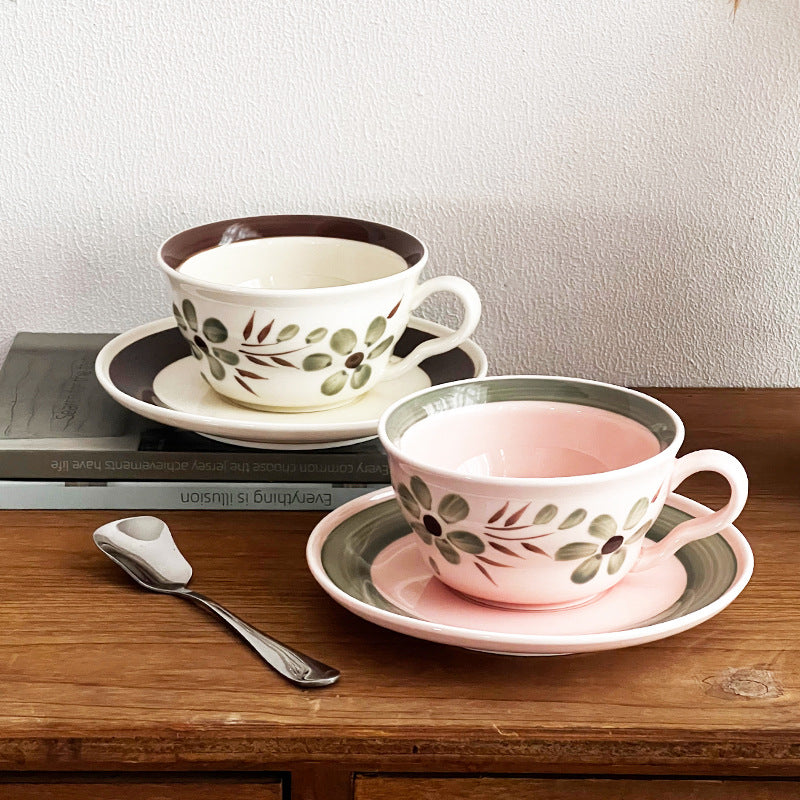 Vintage Botanical Coffee Cups - floral cups