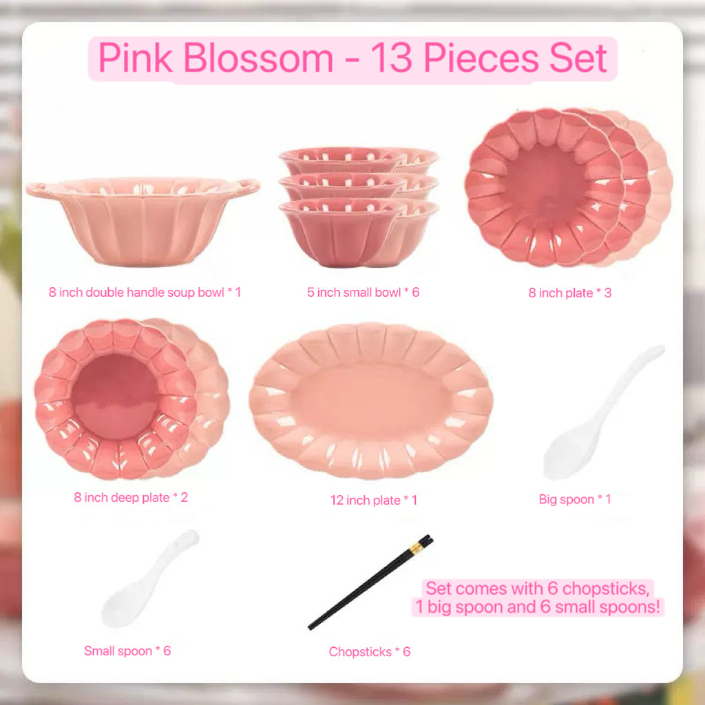 Pink Blossom Dinnerware Set