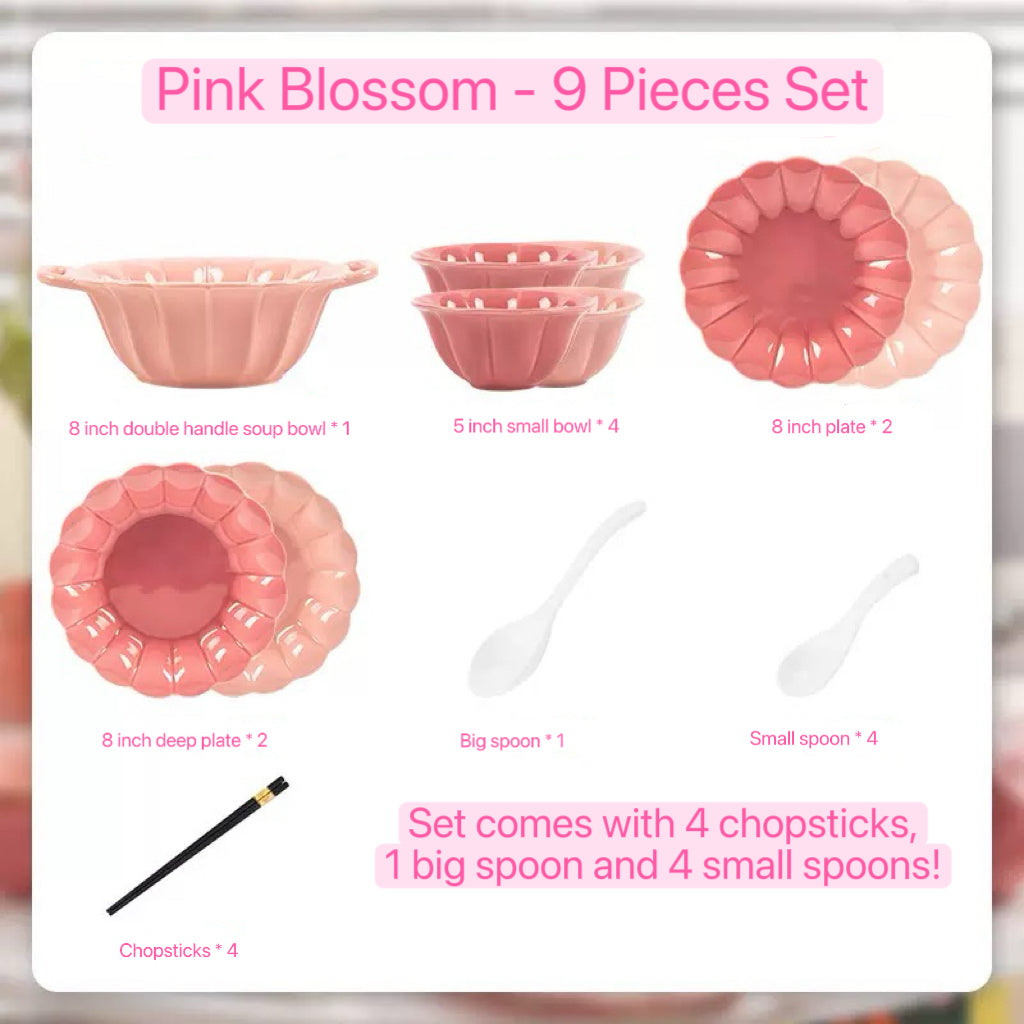 Pink Blossom Dinnerware Set
