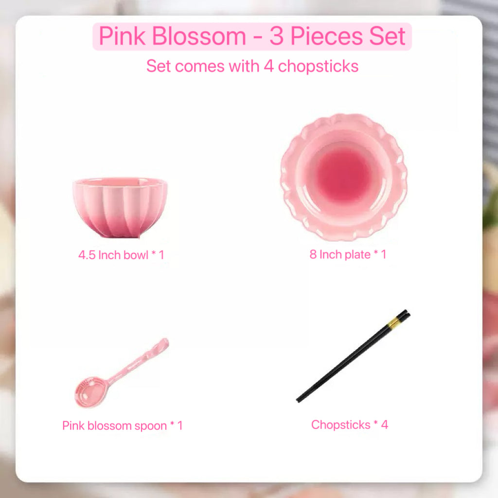 Pink Blossom B Dinnerware Set