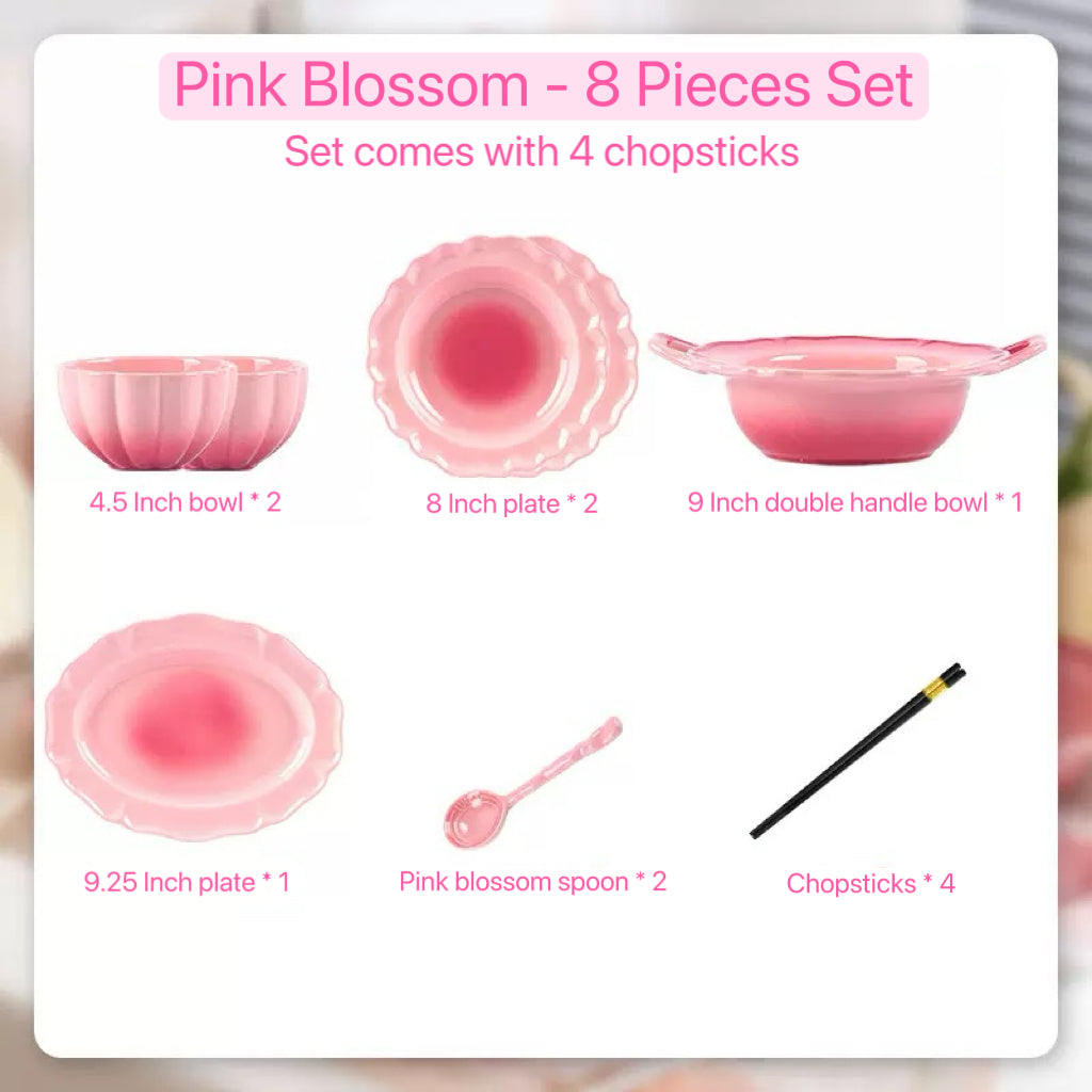 Pink Blossom B Dinnerware Set