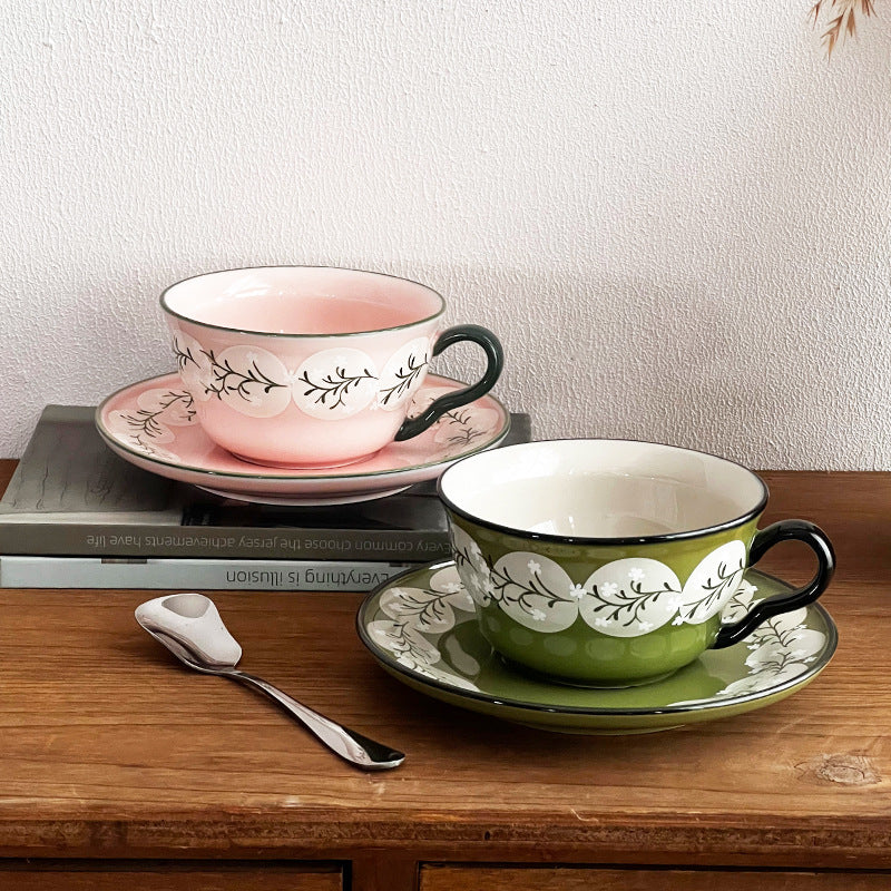 Vintage Botanical Coffee Cups - mossy cups