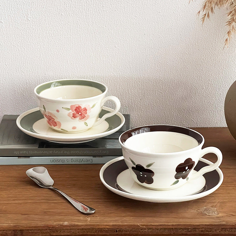 Vintage Botanical Coffee Cups - flower cups