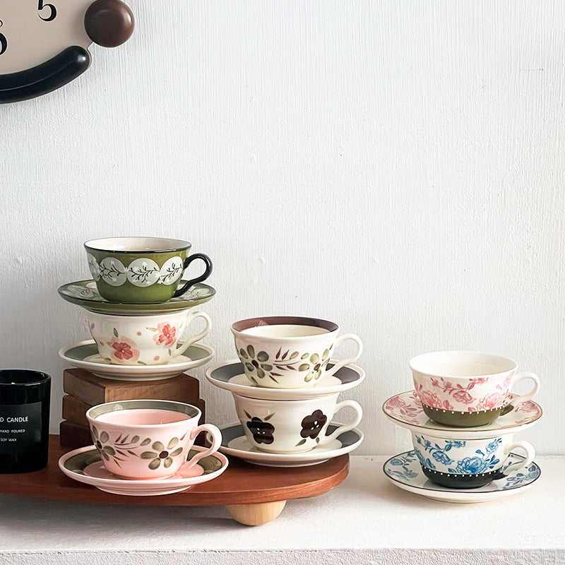 Vintage Botanical Coffee Cups 